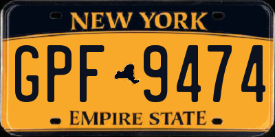 NY license plate GPF9474