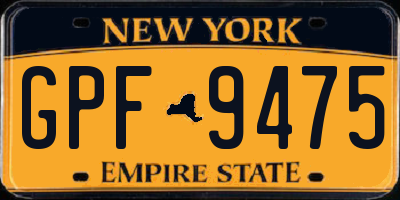 NY license plate GPF9475
