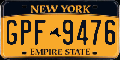 NY license plate GPF9476