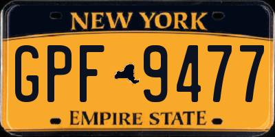 NY license plate GPF9477