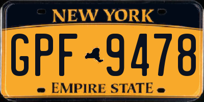 NY license plate GPF9478
