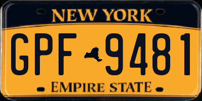 NY license plate GPF9481