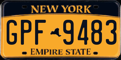 NY license plate GPF9483