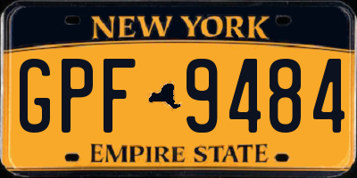 NY license plate GPF9484