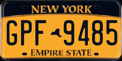 NY license plate GPF9485