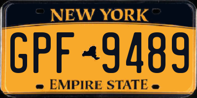 NY license plate GPF9489