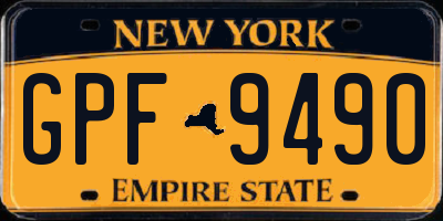 NY license plate GPF9490