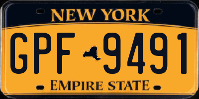 NY license plate GPF9491