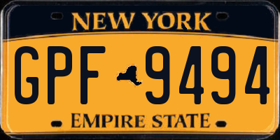 NY license plate GPF9494