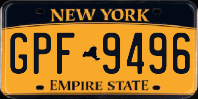 NY license plate GPF9496