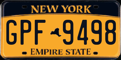 NY license plate GPF9498
