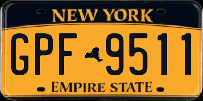 NY license plate GPF9511