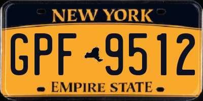 NY license plate GPF9512