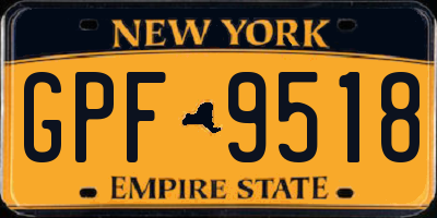 NY license plate GPF9518