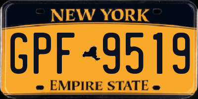 NY license plate GPF9519