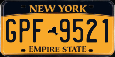 NY license plate GPF9521