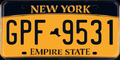 NY license plate GPF9531