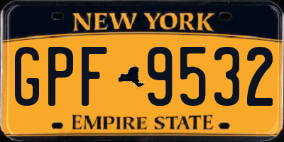 NY license plate GPF9532