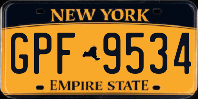 NY license plate GPF9534