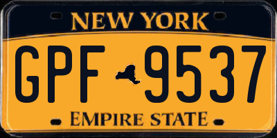 NY license plate GPF9537