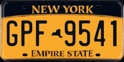 NY license plate GPF9541