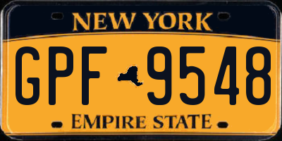NY license plate GPF9548