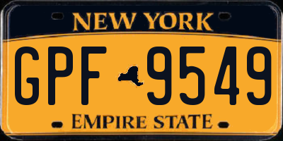 NY license plate GPF9549
