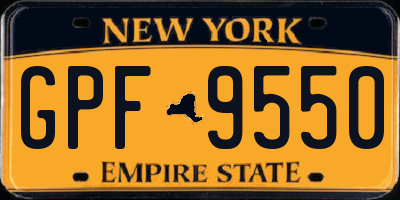 NY license plate GPF9550