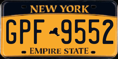 NY license plate GPF9552