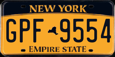 NY license plate GPF9554