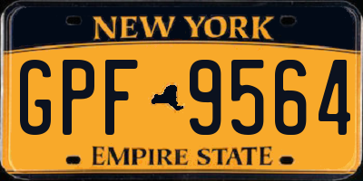NY license plate GPF9564