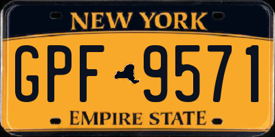 NY license plate GPF9571
