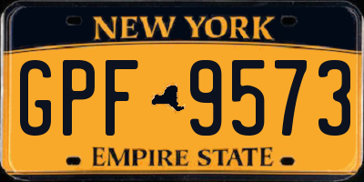 NY license plate GPF9573