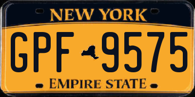 NY license plate GPF9575