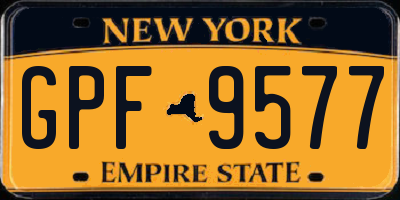 NY license plate GPF9577