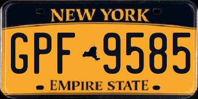 NY license plate GPF9585
