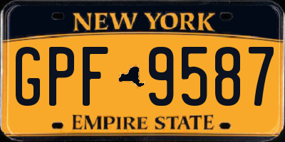NY license plate GPF9587