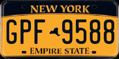 NY license plate GPF9588