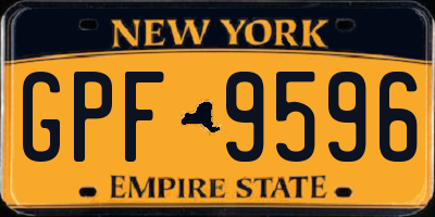 NY license plate GPF9596