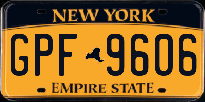 NY license plate GPF9606
