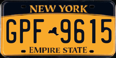 NY license plate GPF9615