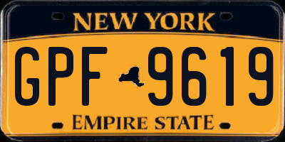 NY license plate GPF9619