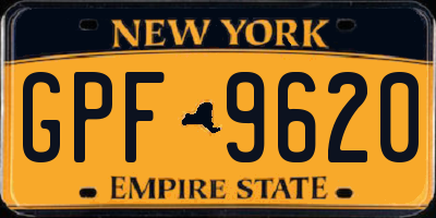 NY license plate GPF9620