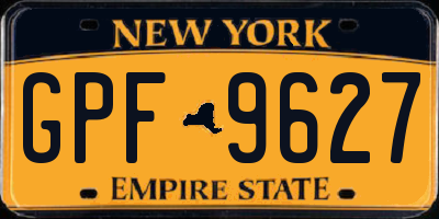 NY license plate GPF9627