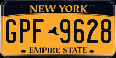 NY license plate GPF9628