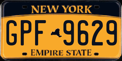 NY license plate GPF9629
