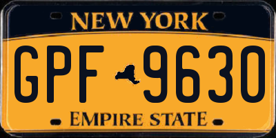 NY license plate GPF9630