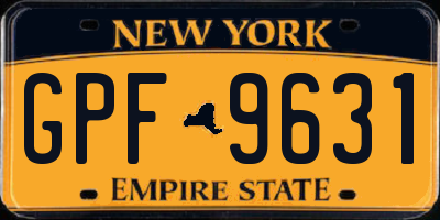 NY license plate GPF9631