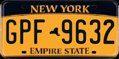 NY license plate GPF9632