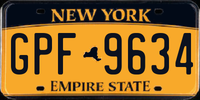 NY license plate GPF9634